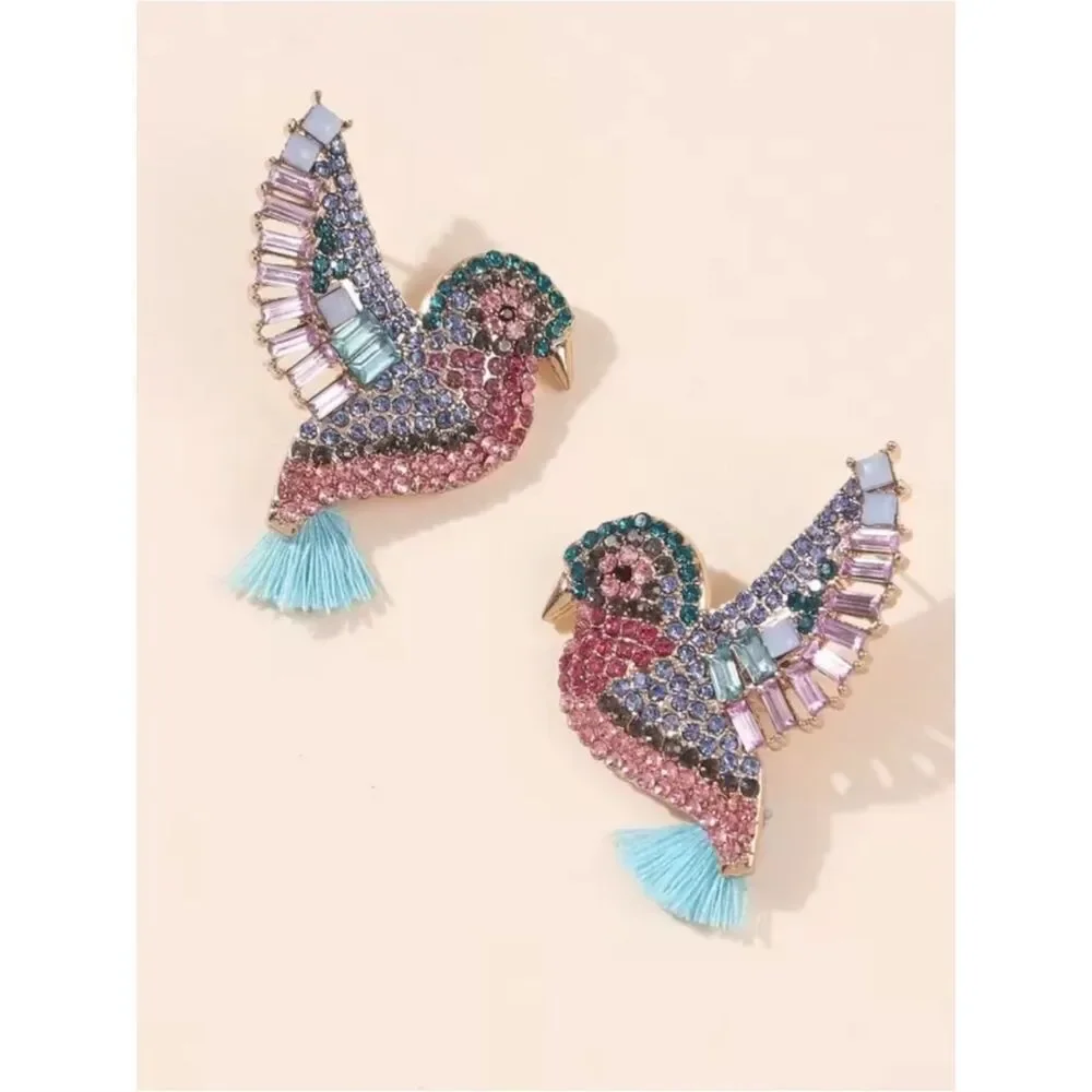Rhinestone Bird Statement A1764